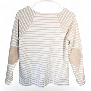 Vineyard Vines Women’s Long Sleeve Top Shirt Heather Suede Elbow Stripe Cotton S